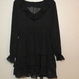 Black ruffle dress